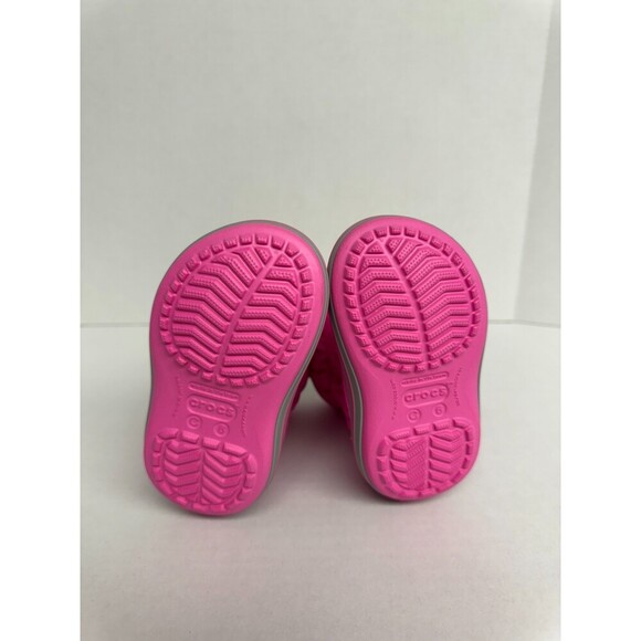 -1258 Crocs Kids Winter Puff Pink/Grey Boots-US 6 Kids - Picture 4 of 5